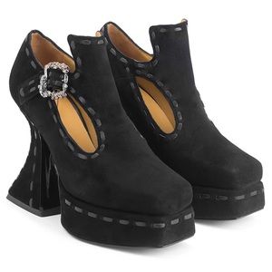 John Fluevog Mega Munster black velvet size 11